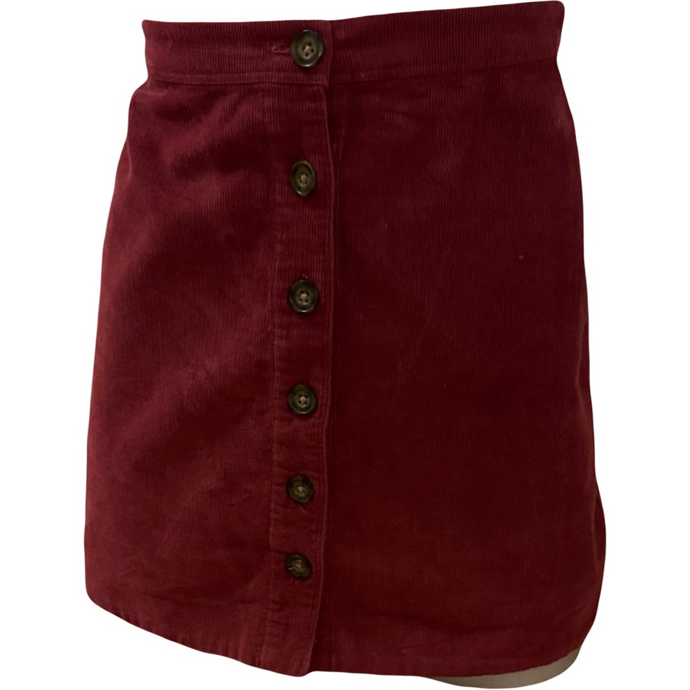 Abercrombie & Fitch Burgundy Corduroy Mini Skirt